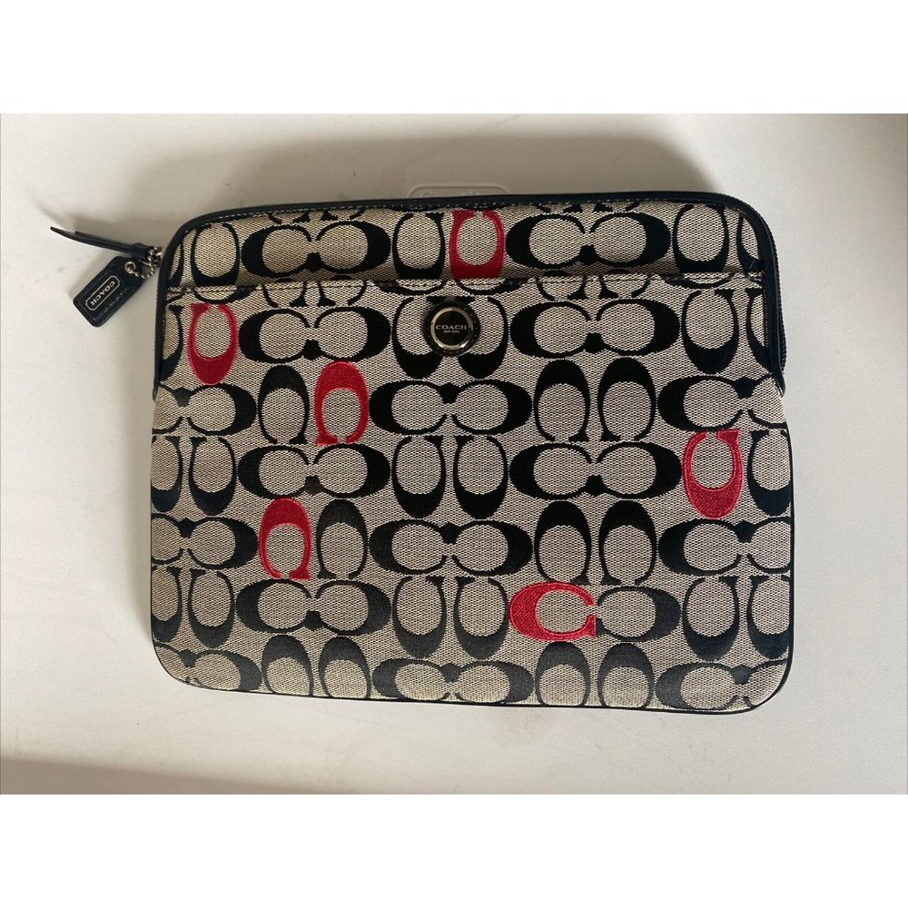 Coach Tablet sleeve LOGO C Pattern Black Pink Padded